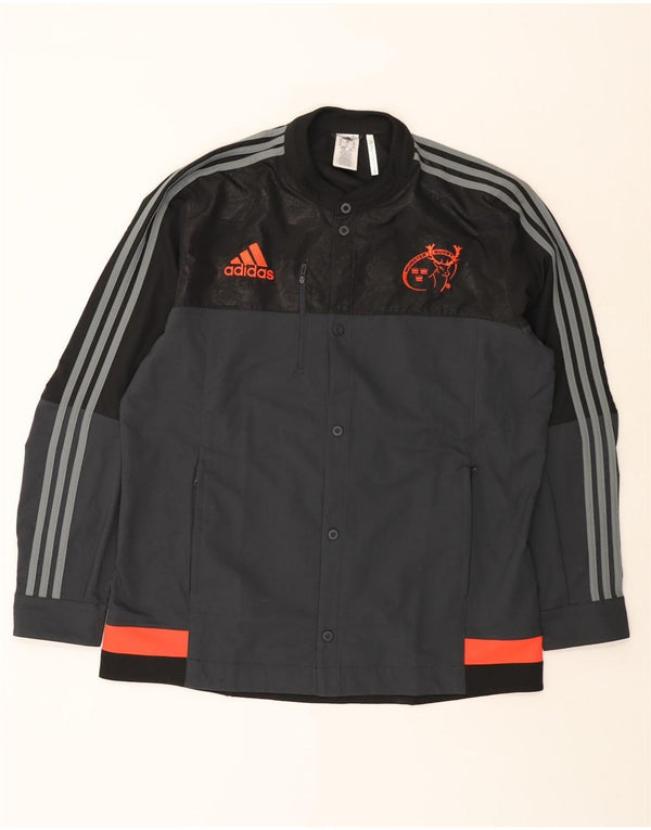 Мужская куртка-бомбер Adidas Munster Rugby UK 42 XL серая с цветными блоками