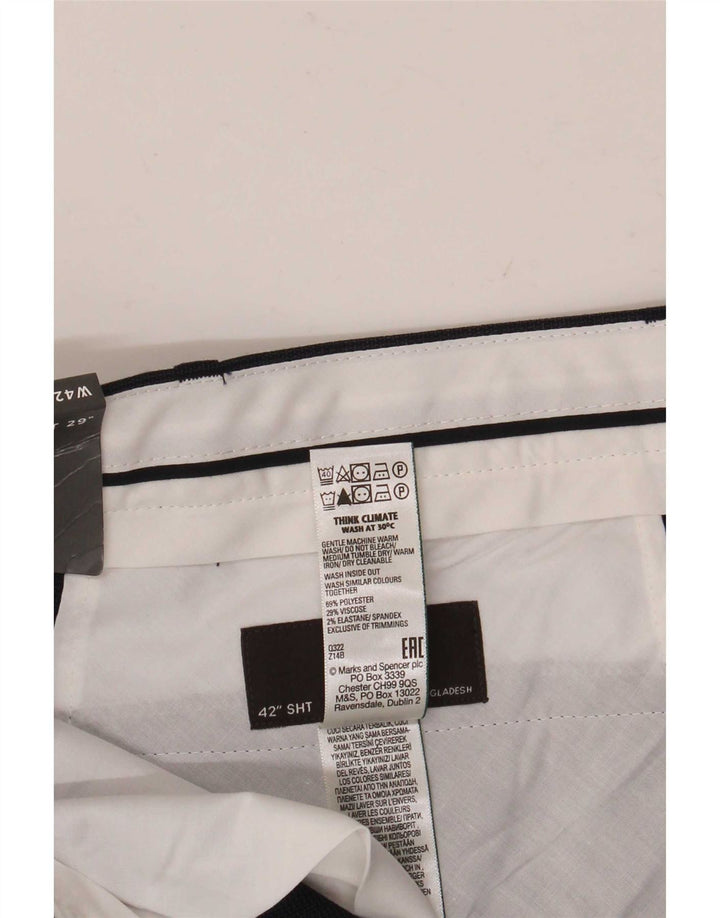 Мужские брюки-чиносы Marks & Spencer W42 L29 темно-синие из полиэстера