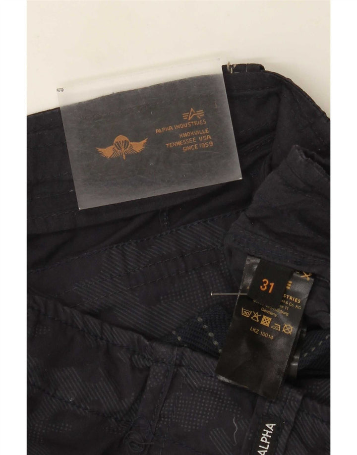 Мужские шорты-карго Alpha Industries W31, средние, темно-синие, камуфляжный хлопок