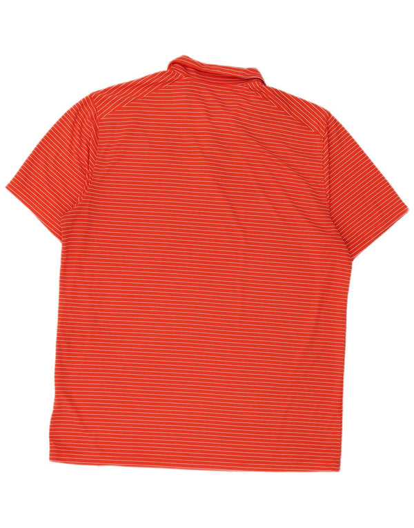 Мужская рубашка-поло Nike Dri Fit, большая оранжевая полиэстер в тонкую полоску