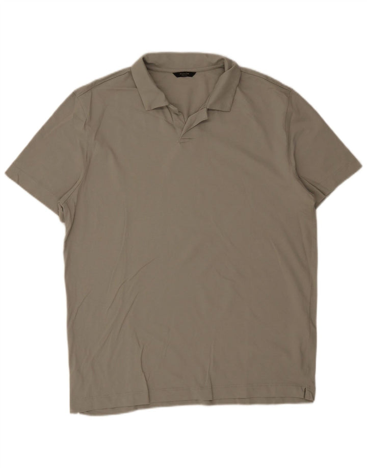 Мужская рубашка-поло Massimo Dutti XL, цвет хаки, хлопок