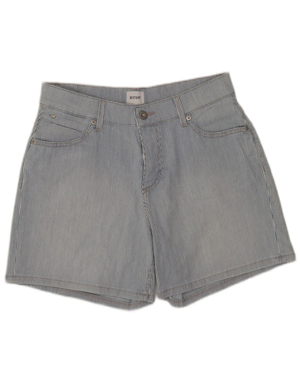 Женские повседневные шорты Mustang W27, маленькие синие хлопковые полоски в тонкую полоску