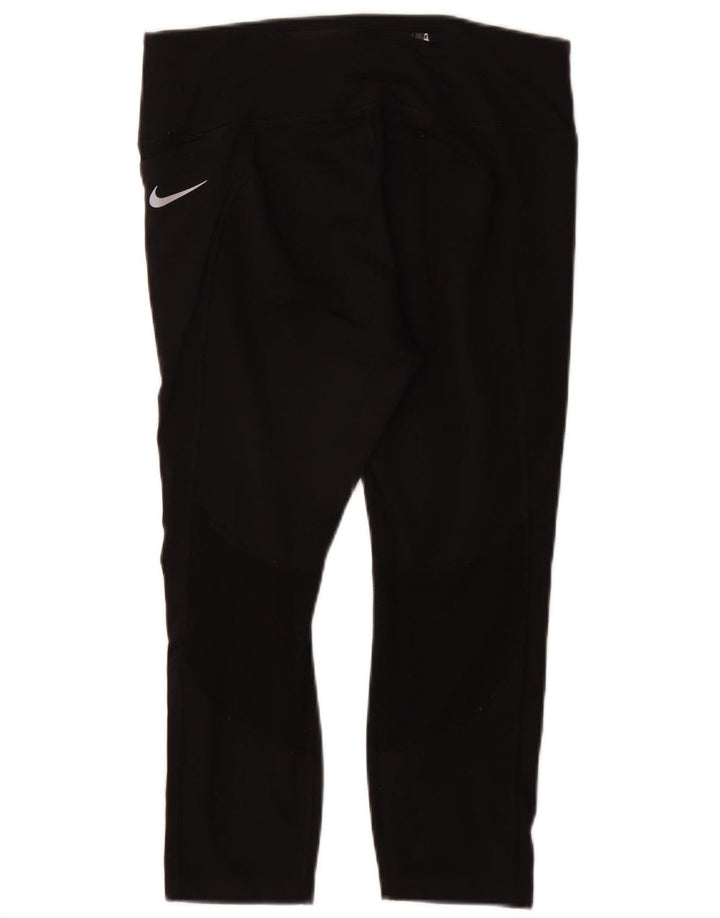 Женские леггинсы-капри NIKE Dri Fit UK 14, большие размеры, черный полиэстер