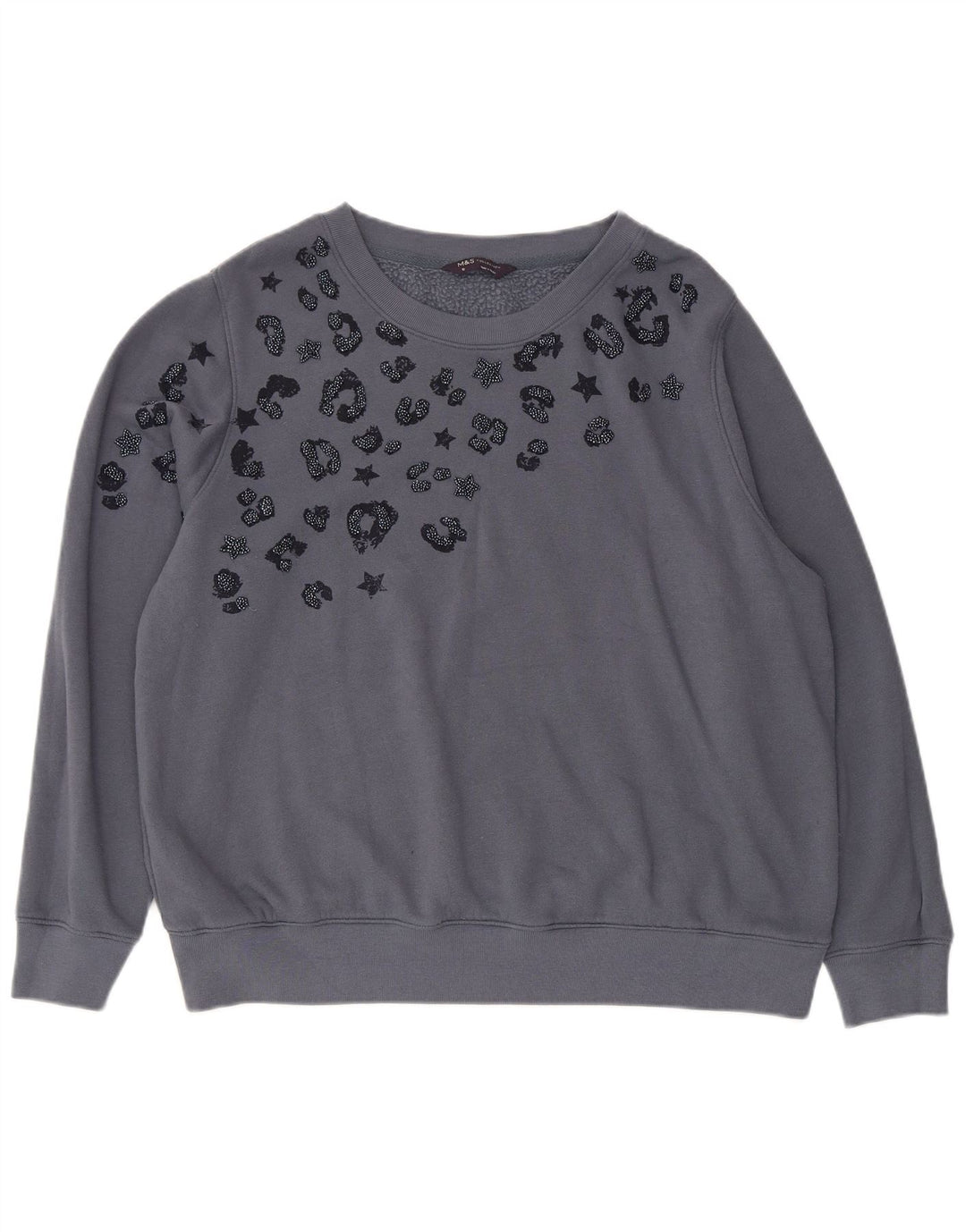Женский свитер с абстрактным узором Marks & Spencer, Великобритания, 18 XL, серый