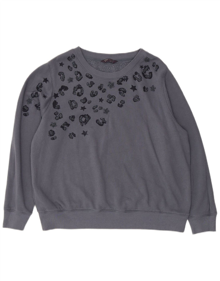 Женский свитер с абстрактным узором Marks & Spencer, Великобритания, 18 XL, серый