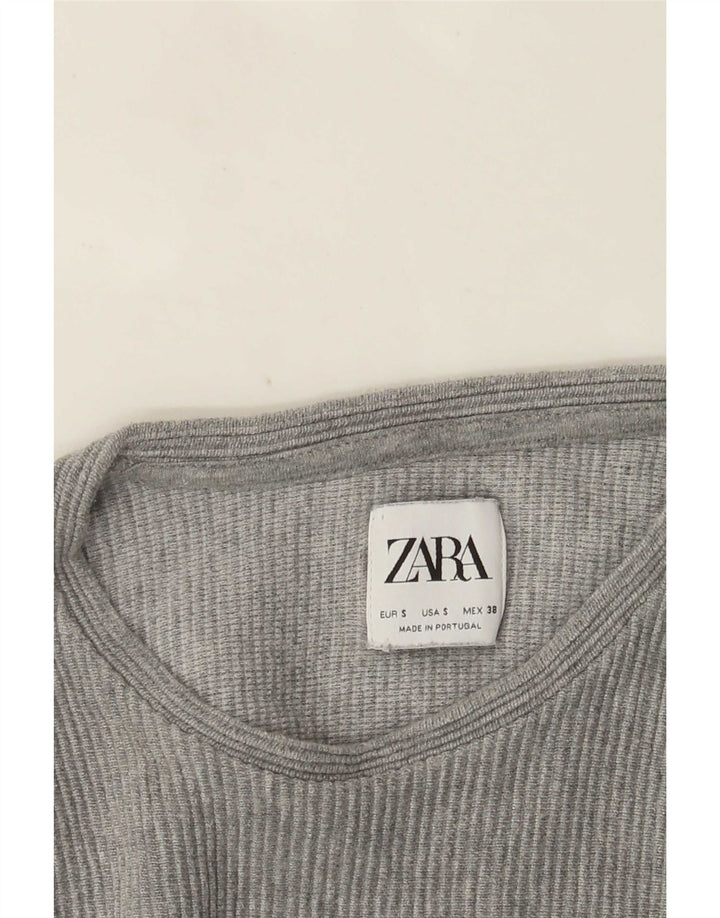 Мужской топ Zara с длинным рукавом, маленький серый