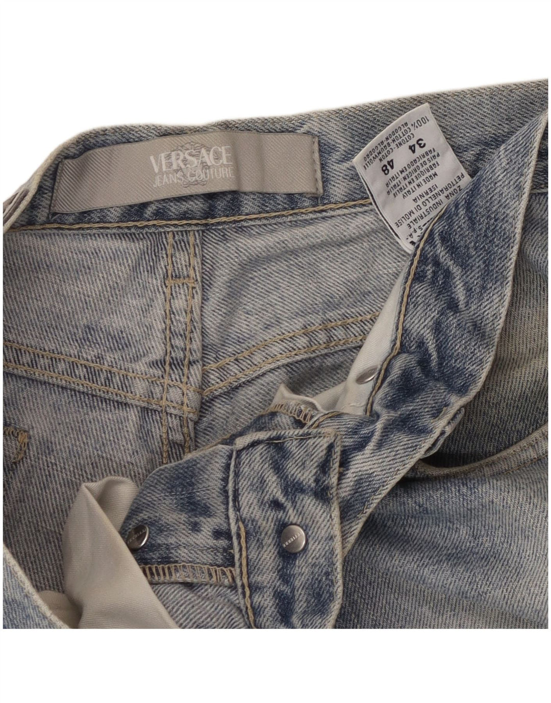 Мужские прямые джинсы VERSACE W34 L33, синий хлопок