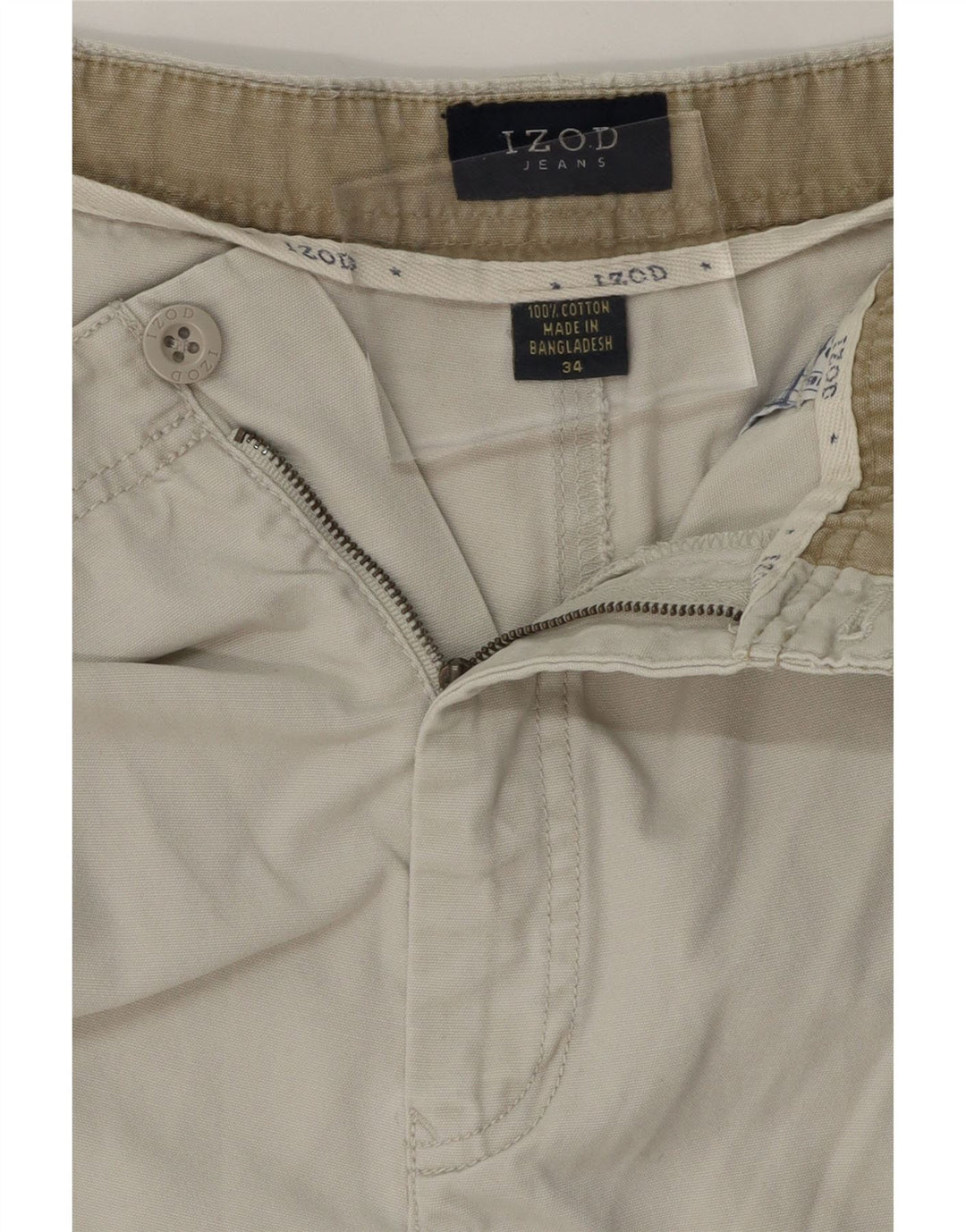 IZOD Mens Cargo Shorts W34 Large Grey Cotton Vintage Izod and Second-Hand Izod from Messina Hembry 