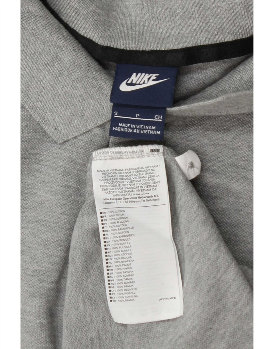 Мужская рубашка-поло Nike, маленькая серая, хлопок