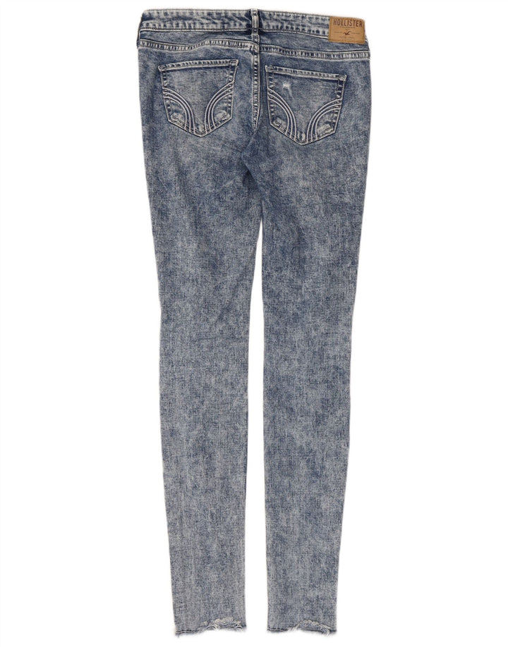 Женские потертые джинсы скинни HOLLISTER W26 L30, синий хлопок