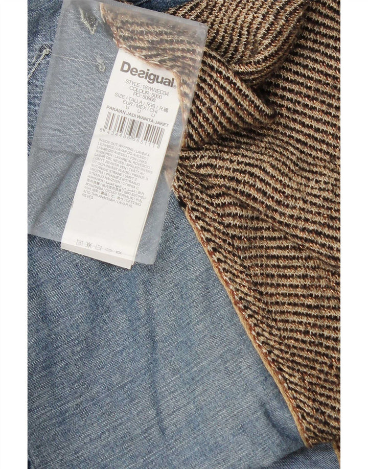Женская джинсовая блузка-рубашка Desigual UK 18 XL Разноцветная лоскутная вискоза