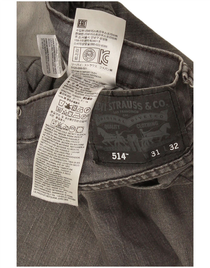 Мужские прямые джинсы Levi's 514 W31 L28 серые, хлопок