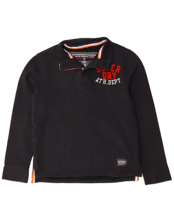 Мужской свитер на пуговицах с рисунком Superdry, джемпер XL, темно-синий, хлопок