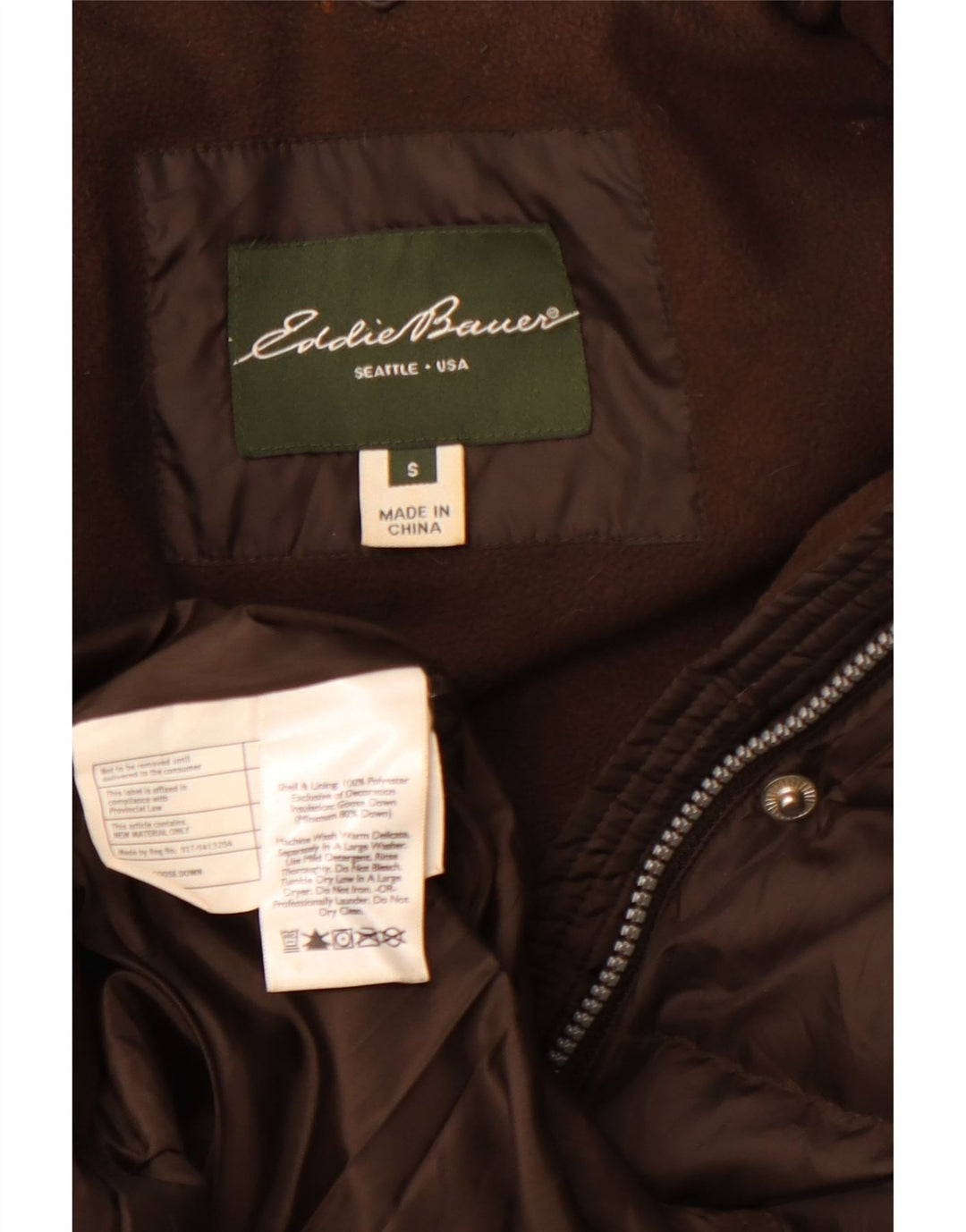 Женское пуховое пальто оверсайз Eddie Bauer UK 10, маленький коричневый полиэстер