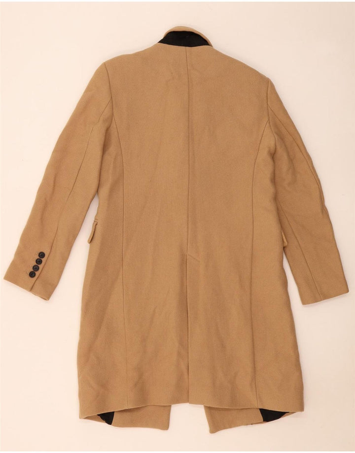 Женское пальто Zara UK 12, средний цвет, бежевый, шерсть