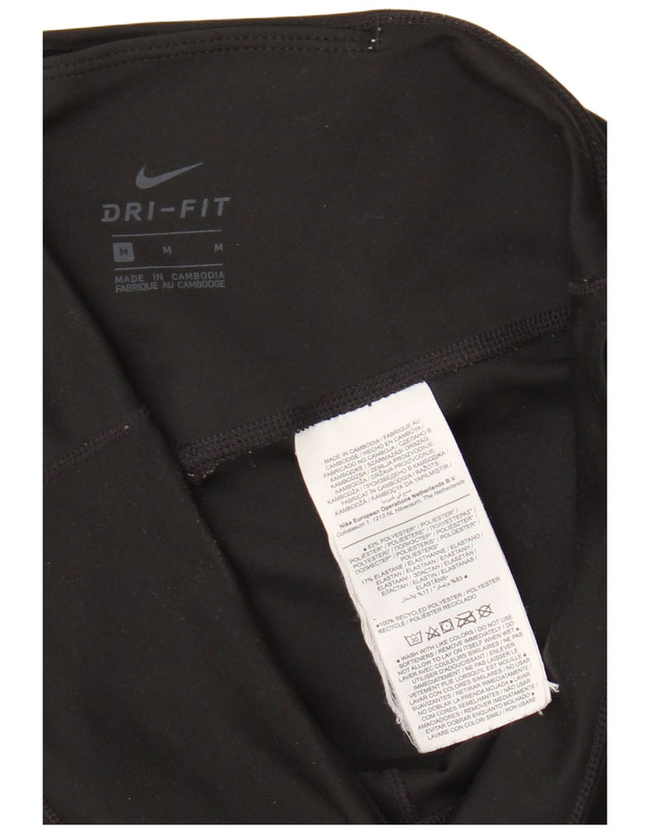 Женские леггинсы Nike Dri Fit UK 14, средний черный полиэстер