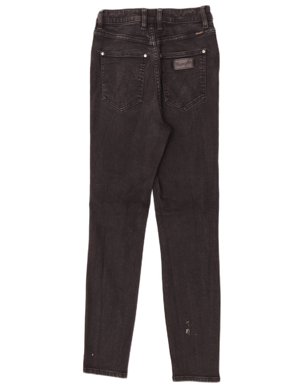 Wrangler Womens High Waist Skinny Jeans US 8 Medium W24 L28 Black Cotton