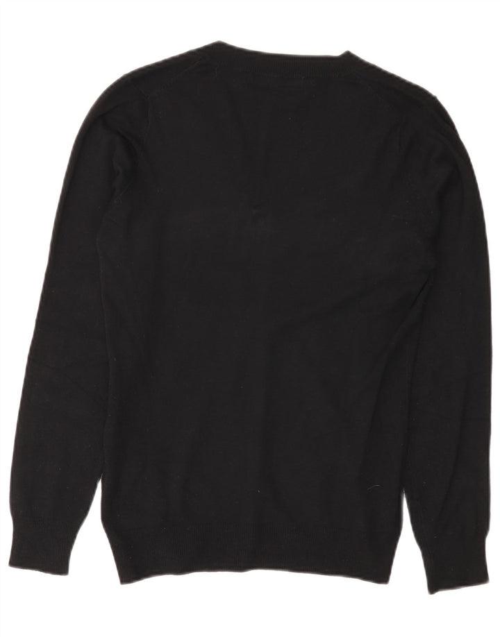 Женский джемпер с v-образным вырезом Zara UK 12, средний черный из вискозы