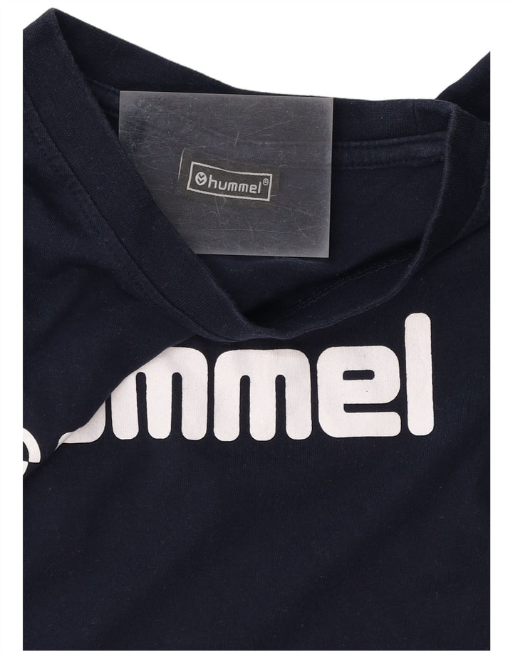 HUMMEL Мужская футболка с рисунком Топ среднего размера, темно-синий, хлопок