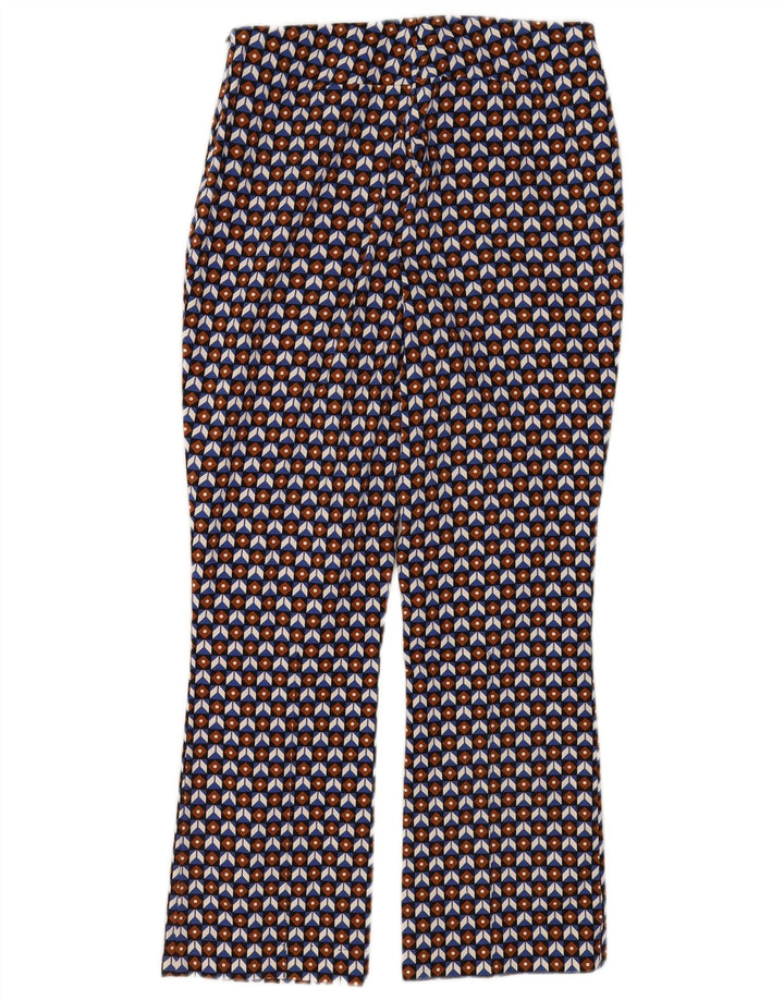Женские укороченные брюки Zara Medium W28 L26 Разноцветные с геометрическим рисунком