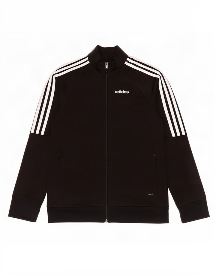 Спортивный костюм Adidas Climalite для мальчиков, верхняя куртка 9-10 лет, черный полиэстер