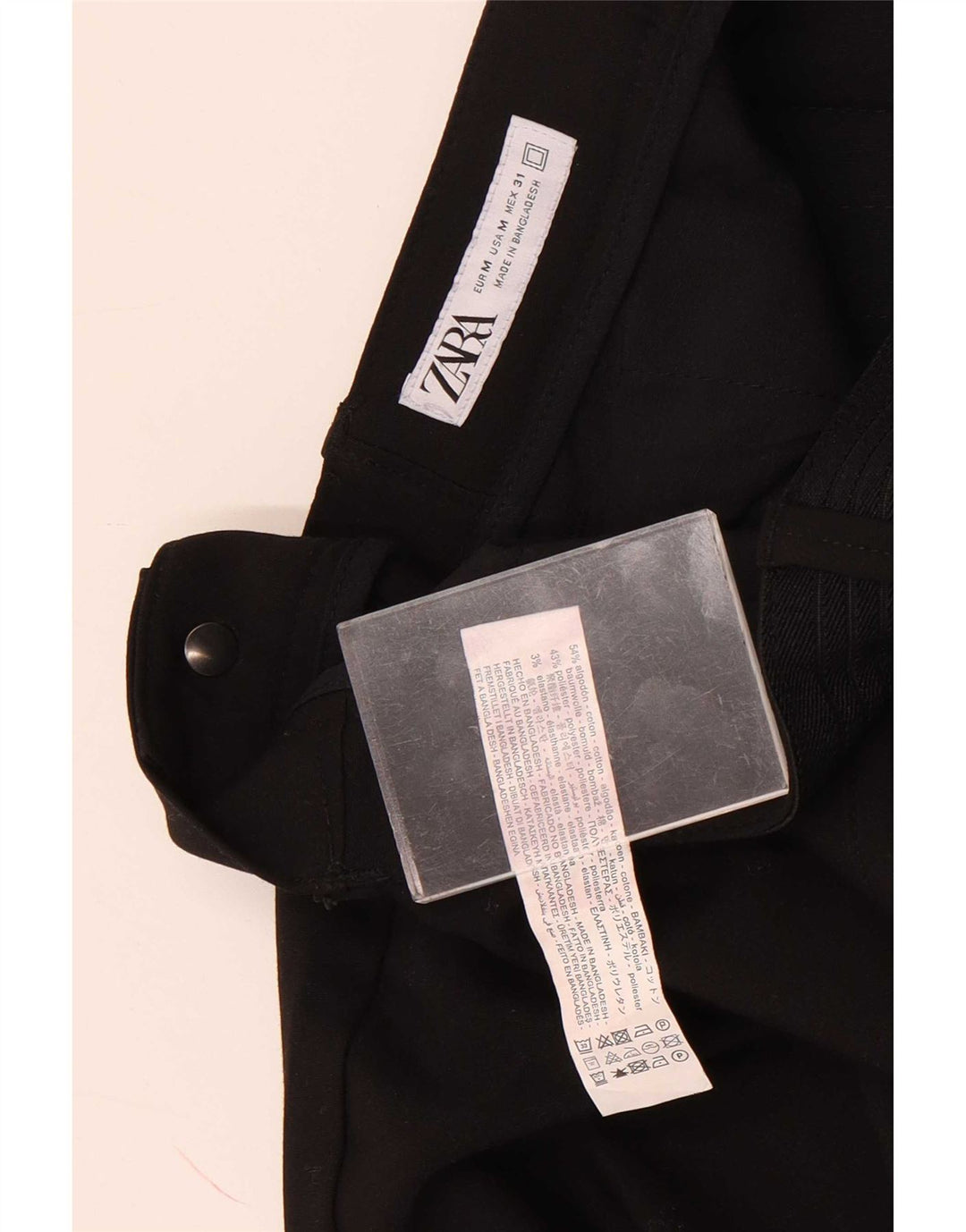 Мужские брюки-чиносы Zara Medium W31 L29, черные, хлопковые