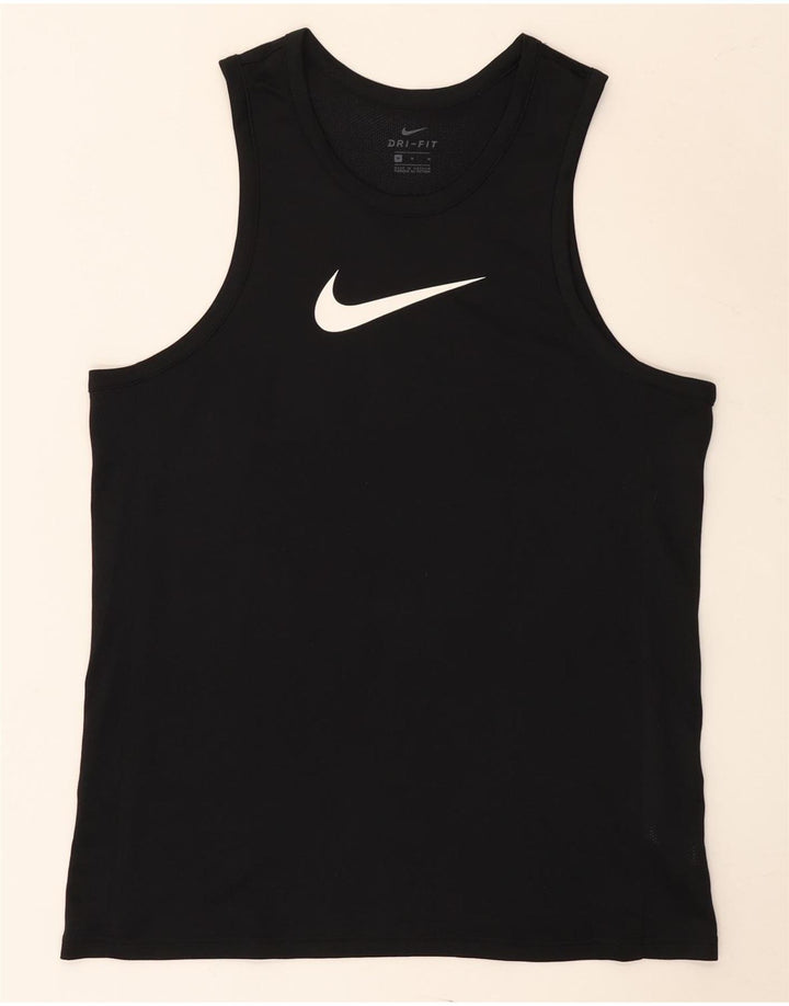 Мужской жилет с графическим рисунком Nike Dri Fit, средний черный полиэстер