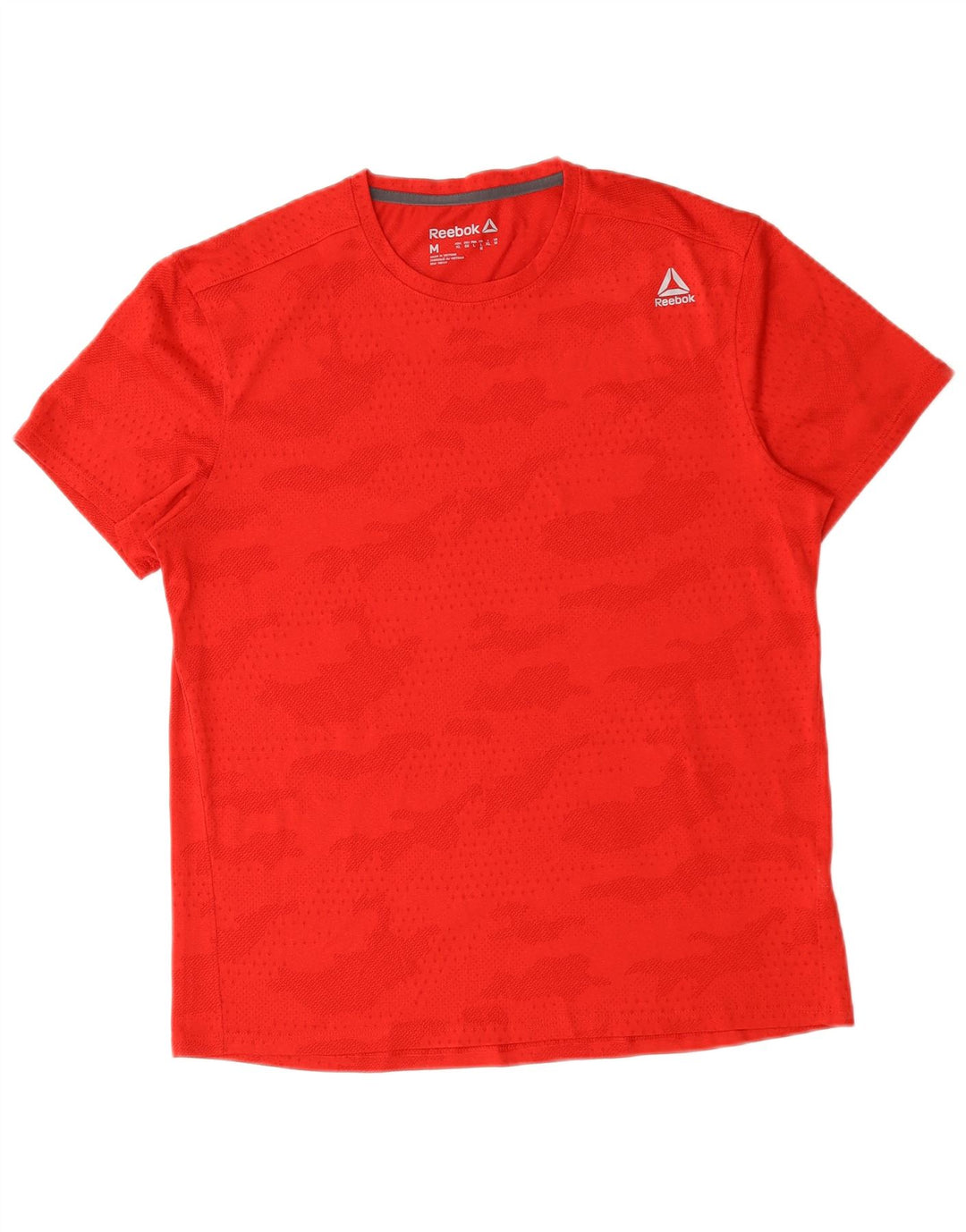 Мужская футболка Reebok, средний красный камуфляжный полиэстер