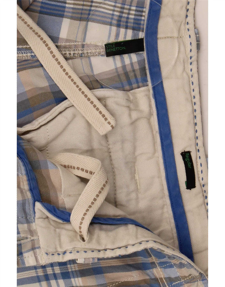 Мужские шорты-карго Benetton Regular W32, средние синие в клетку