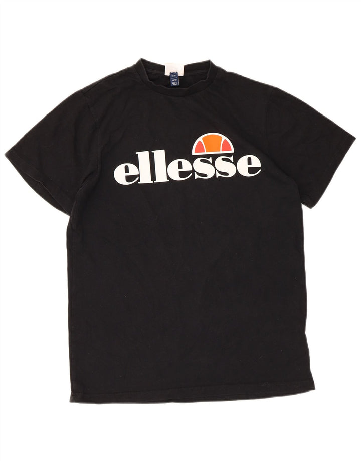 Женская футболка с рисунком ELLESSE Top UK 10, маленький размер, черный хлопок