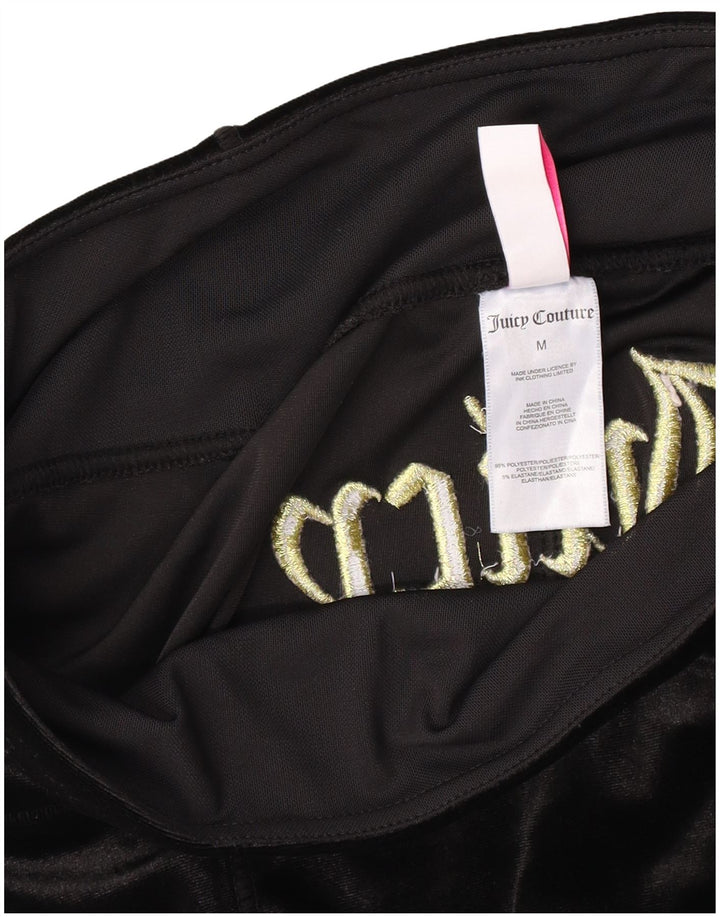 Женские велюровые леггинсы с рисунком Juicy Couture UK 12, средний черный полиэстер