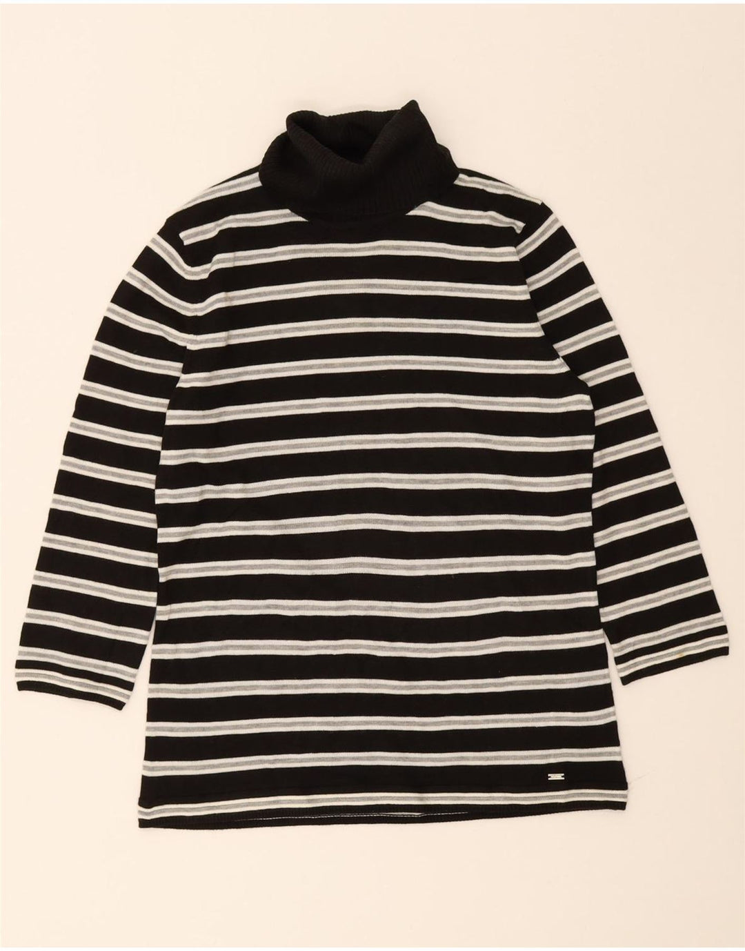 TOMMY HILFIGER Womens Oversized Roll Neck Jumper Sweater UK 10 Small Black Vintage Tommy Hilfiger and Second-Hand Tommy Hilfiger from Messina Hembry 