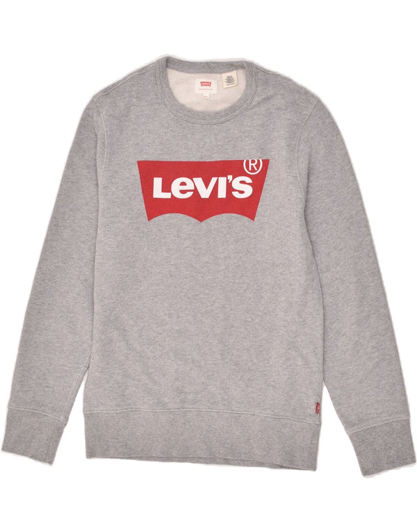 Мужской свитер с рисунком LEVI'S джемпер 2XS серый хлопок