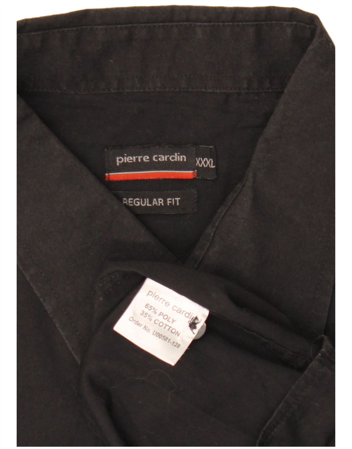 Мужская рубашка стандартного кроя с коротким рукавом Pierre Cardin 3XL, черная, полиэстер