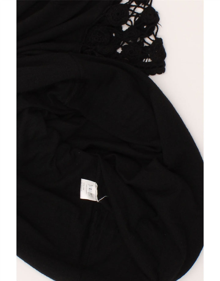 TWIN-SET Womens A-Line Dress UK 14 Large Black Wool Vintage Twin-Set and Second-Hand Twin-Set from Messina Hembry 