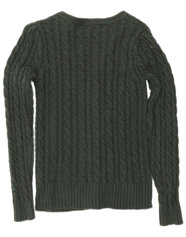 Женский кардиган Zara UK 12, хлопковый средний зеленый цвет