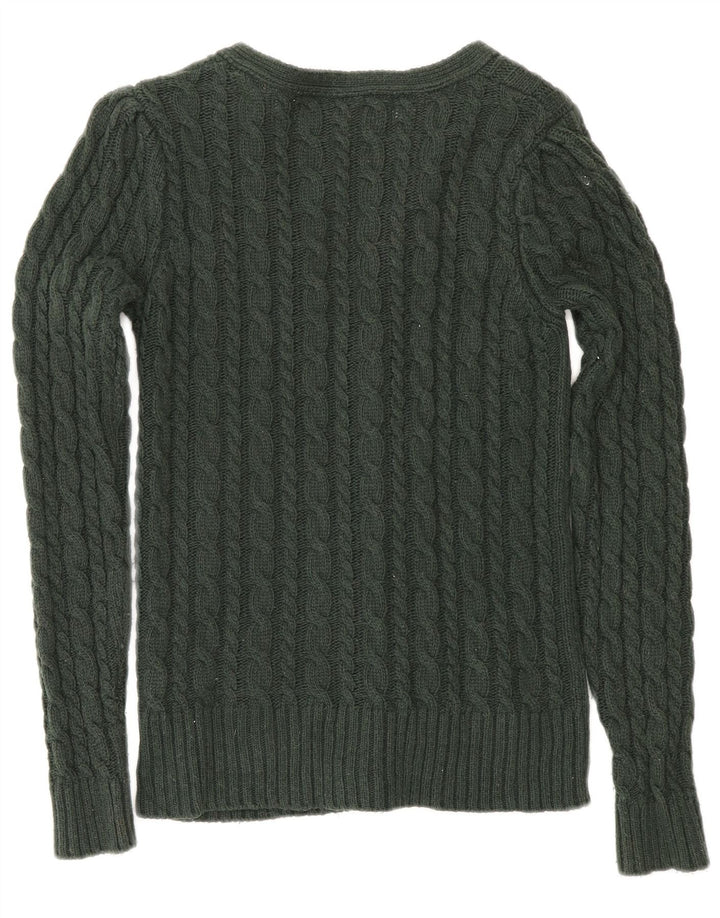 Женский кардиган Zara UK 12, хлопковый средний зеленый цвет