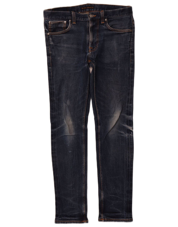 NUDIE JEANS Мужские джинсы скинни W32 L32 Синий хлопок