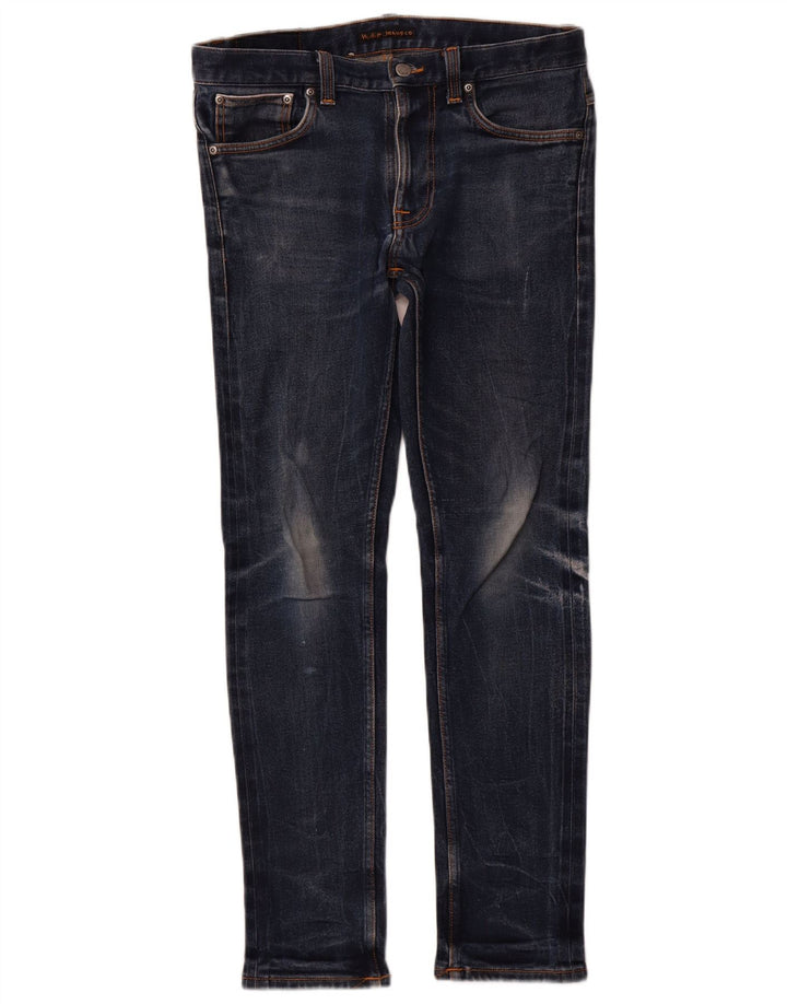 NUDIE JEANS Мужские джинсы скинни W32 L32 Синий хлопок