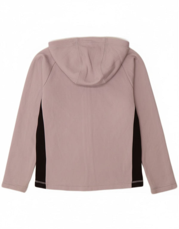 Свитер с капюшоном на молнии для девочек PUMA, 13–14 лет, фиолетовый, хлопок с цветными блоками