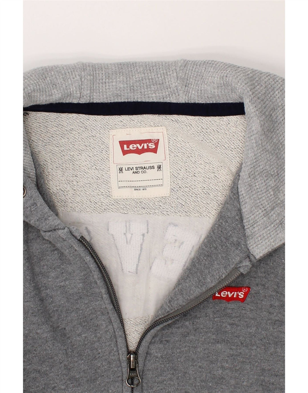 LEVI'S Boys Graphic Zip Hoodie Sweater 8-9 Years Grey Vintage Levi's and Second-Hand Levi's from Messina Hembry 