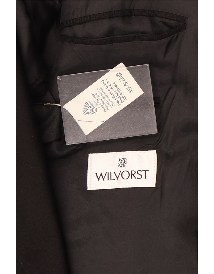 Мужской пиджак на 1 пуговице Wilvorst UK 42 XL, черная шерсть