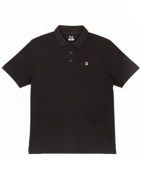 Fila Mens Polo Shirt Large Black Cotton