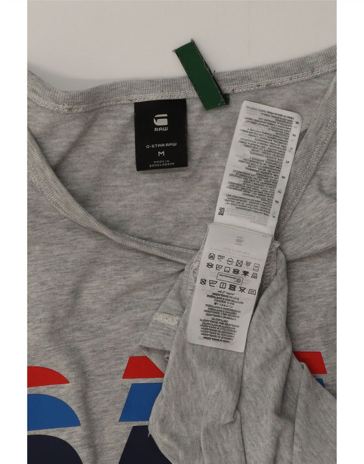 Мужская футболка с рисунком G-STAR, хлопковый топ среднего серого цвета с крапинками