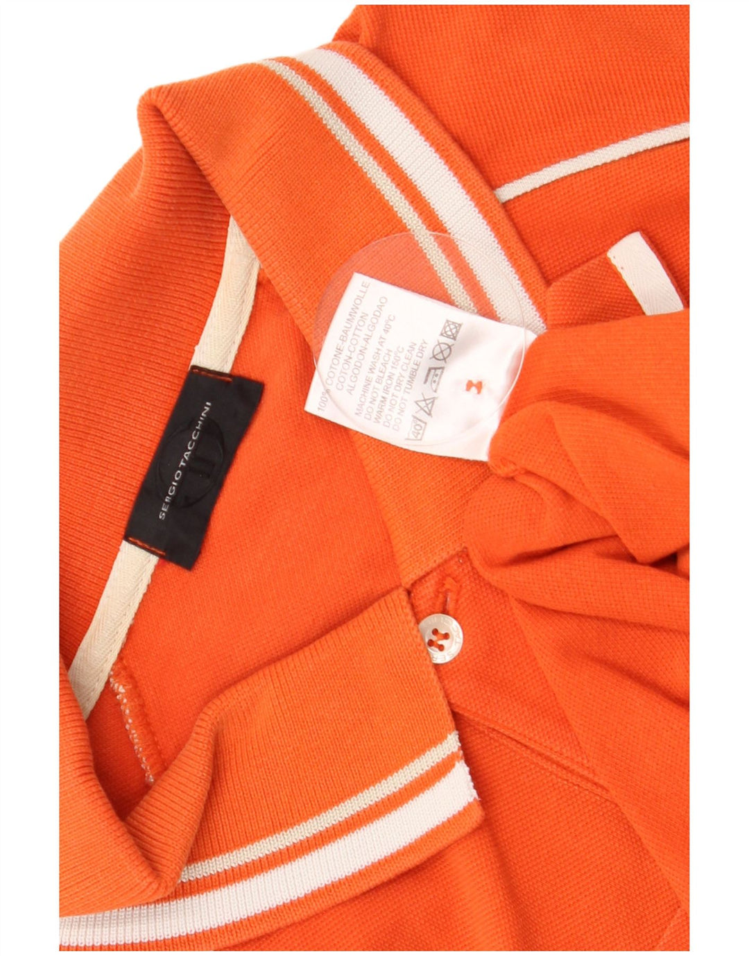 Мужская рубашка-поло Sergio Tacchini EU 50, средний оранжевый цвет, хлопок