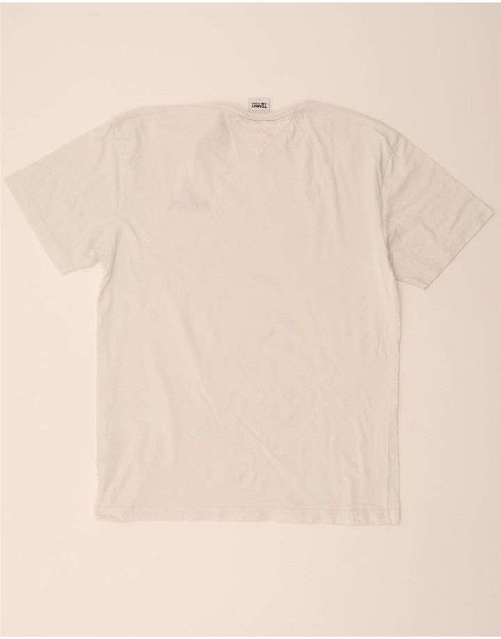 TOMMY HILFIGER Mens T-Shirt Top Large White Cotton Vintage Tommy Hilfiger and Second-Hand Tommy Hilfiger from Messina Hembry 