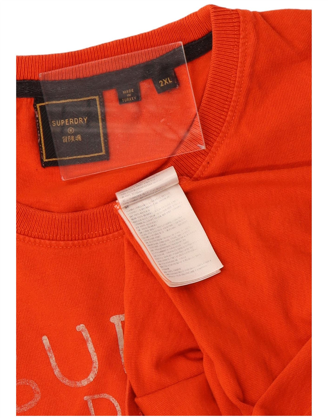 Мужская футболка с рисунком Superdry 2XL оранжевого цвета, хлопок