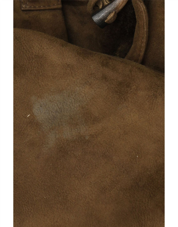 Мужское пальто из овчины VINTAGE с капюшоном IT 50, большая короткая шерсть цвета хаки