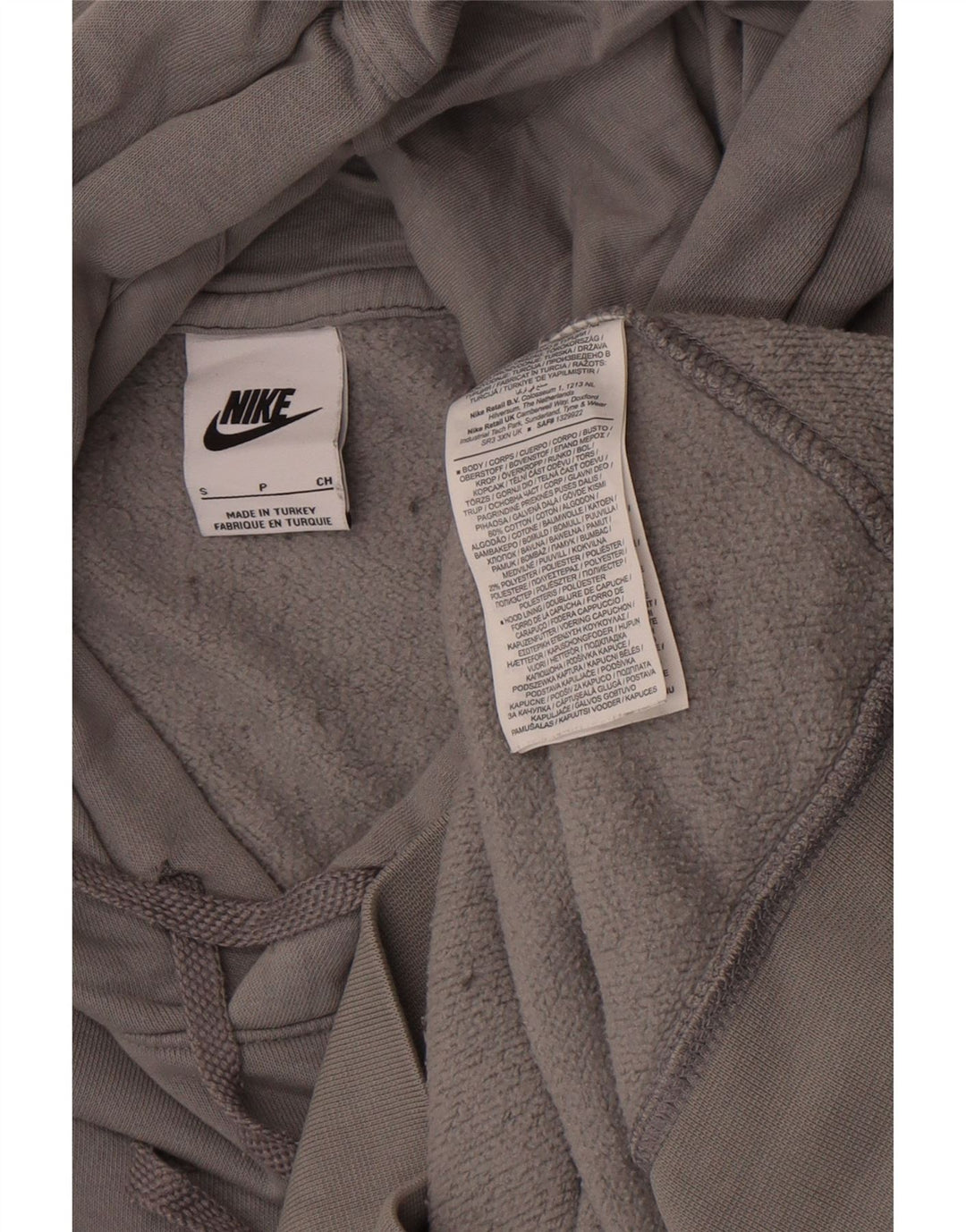 Мужской джемпер с капюшоном Nike, маленький серый, хлопковый