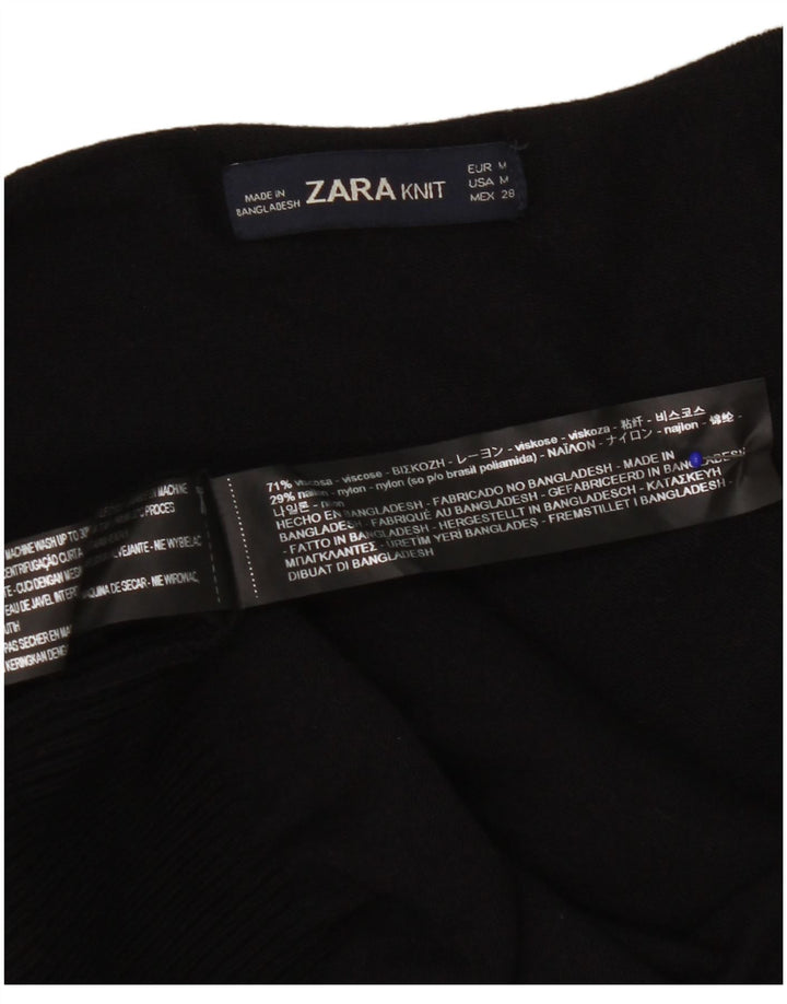 Женский открытый кардиган Zara UK 14, средний черный вискоза